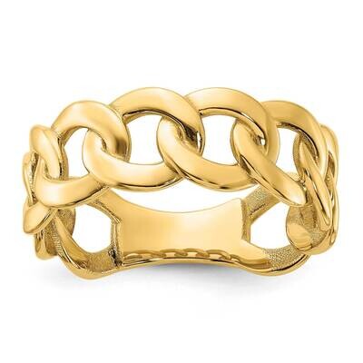 Polished 8mm Men&#39;s Curb Link Ring Size 10 10k Gold R972, MPN: R972, 196904097946