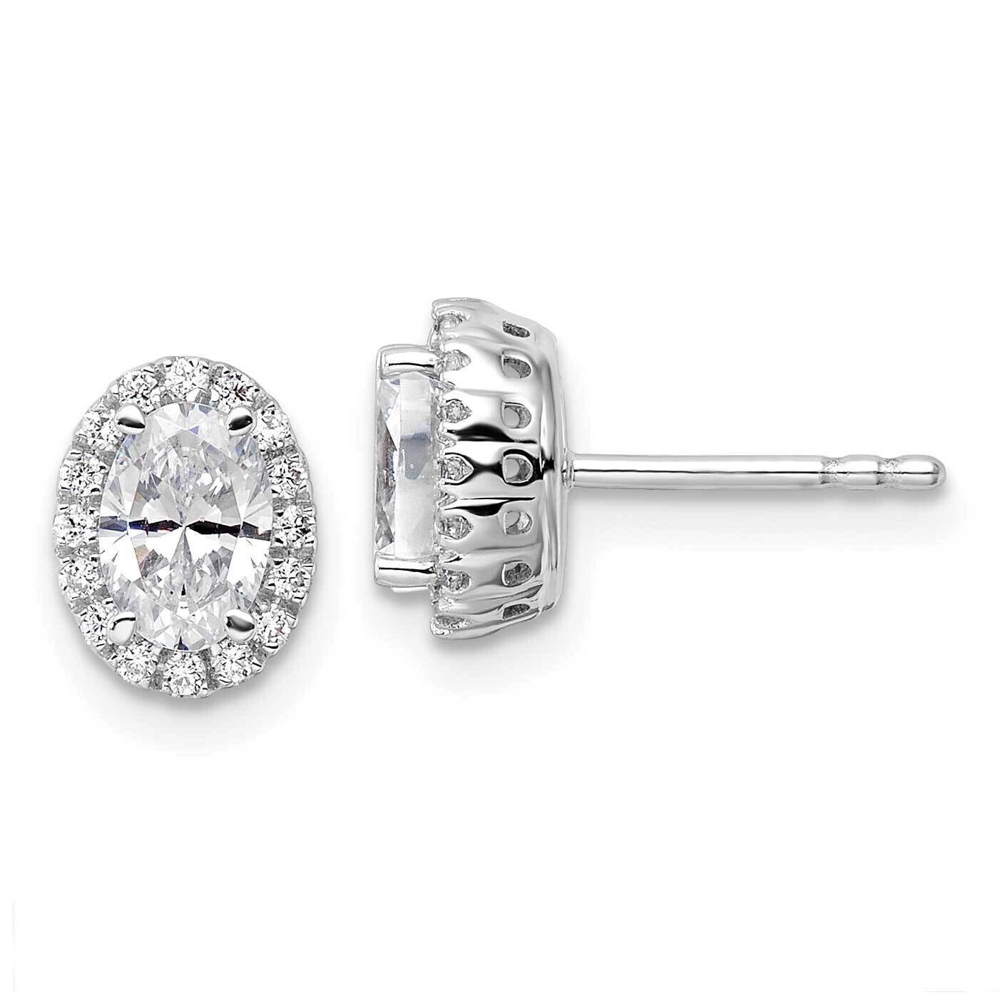 Diamond Halo Stud Earrings 14k White Gold EM9472-120-WAA, MPN: EM9472-120-WAA, 883957872209