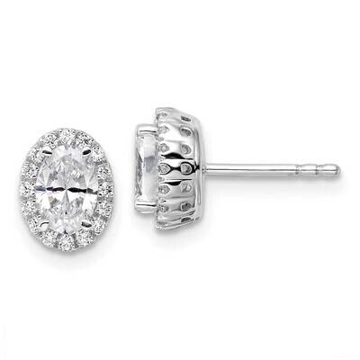 Diamond Halo Stud Earrings 14k White Gold EM9472-120-WAA, MPN: EM9472-120-WAA, 883957872209