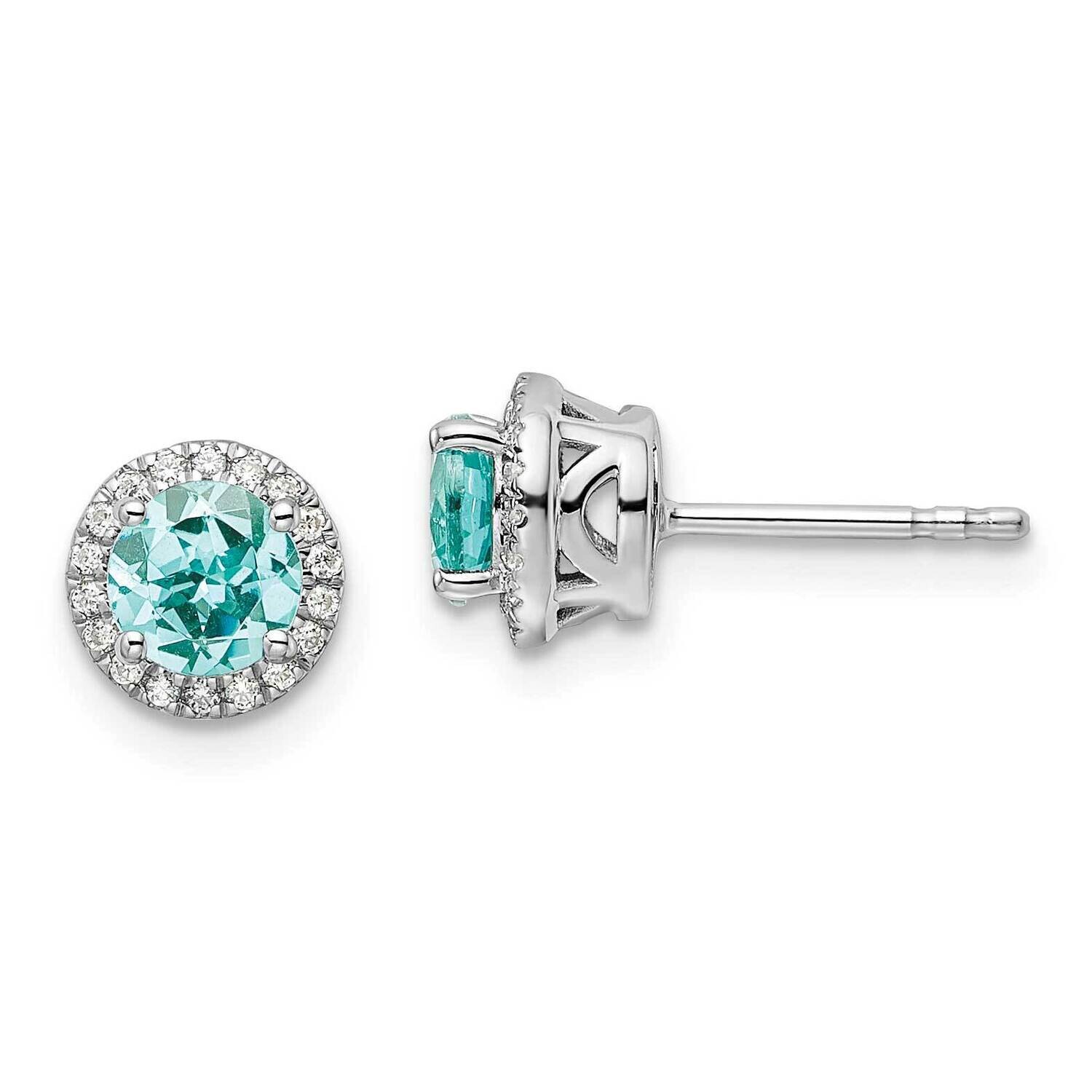 Pure Serenity Diamond Lab Created Round Paraiba Post Earrings 14k White Gold EM9526-CP-015-WAA, MPN…