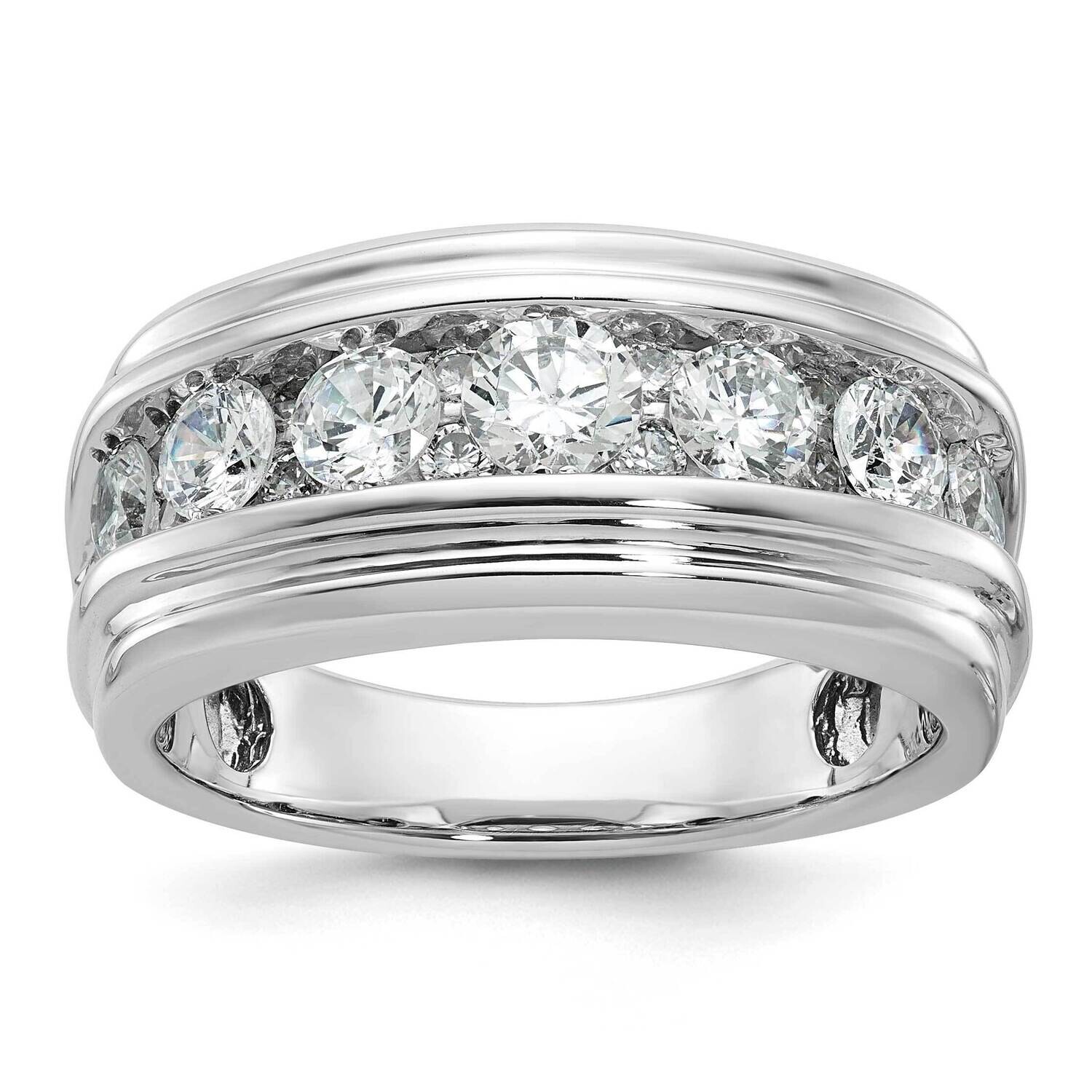 Ibgoodman Men&#39;s Polished Grooved Ring Mounting 10k White Gold B64238-0W by IBGoodman, MPN: B64238-0…