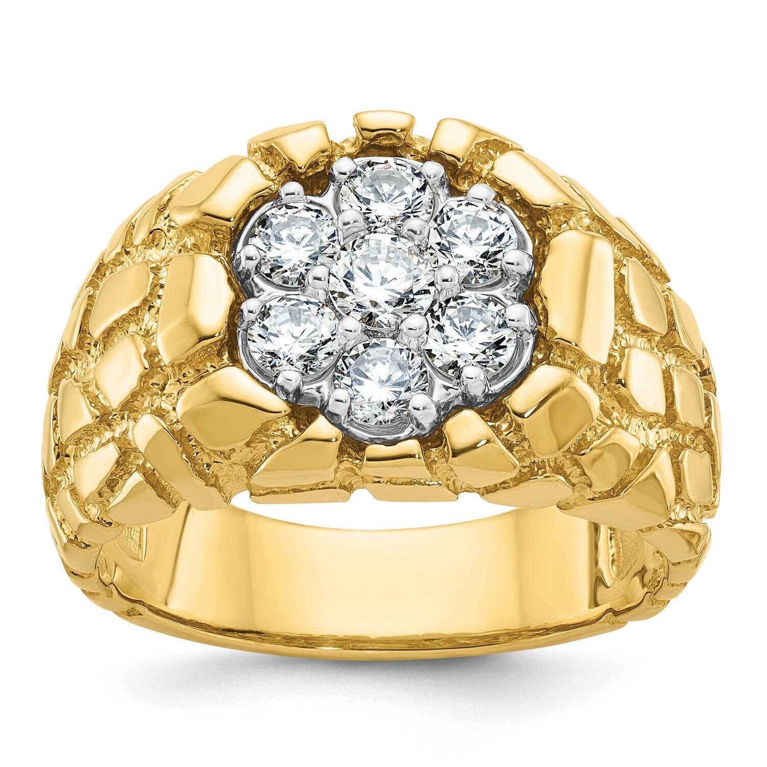 Men's Yellow Gold Nugget Cluster Ring Mounting B55078-0Y