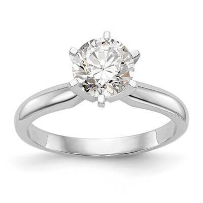 1.25 Carat Medium-Weight Knife Edge/Half-Round 6-Prong Round Solitaire Ring Mounting 14k White Gold…