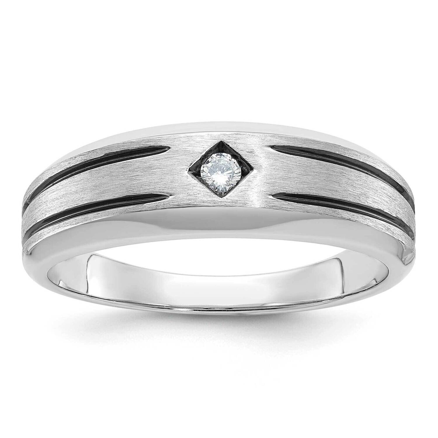 Ibgoodman Men&#39;s Polished Satin Diamond Ring Mounting 14k White Gold B63844-4W by IBGoodman, MPN: B6…