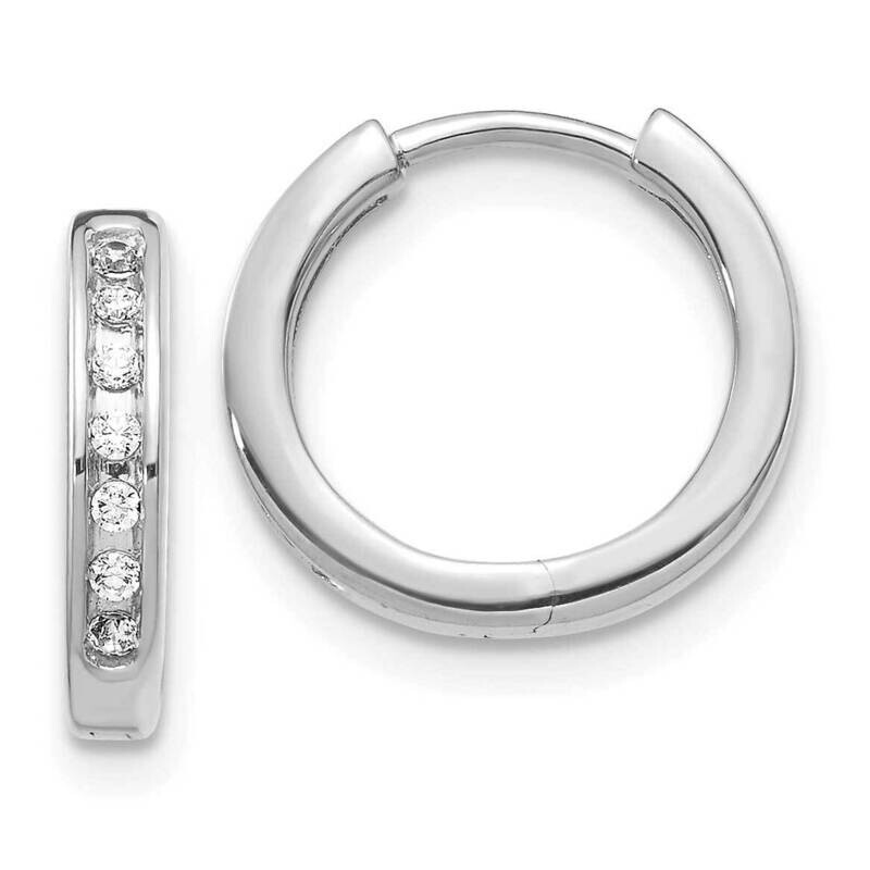 Diamond Hinged Hoop Earrings 10k White Gold EM5360-010-1WA