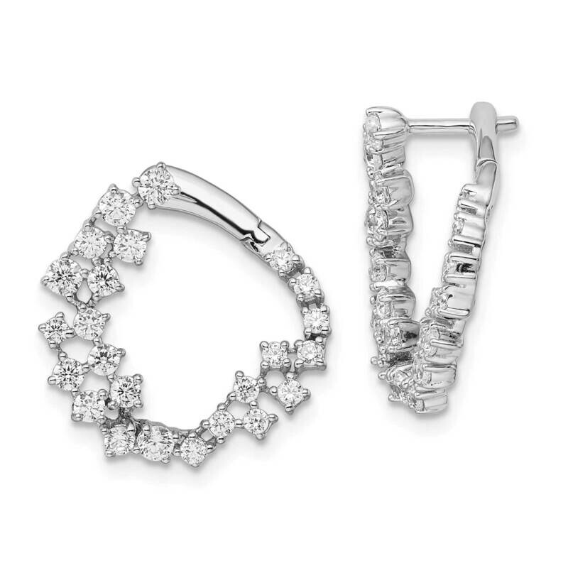 True Origin 1 1/2 Carat Diamond Vs/Si D E F Fancy Hoop Earrings 14k White Gold EM8612-150-WAA