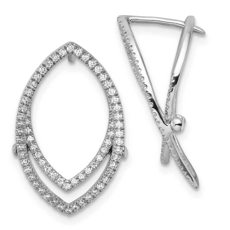 Diamond Marquise Shape Hinged Earrings 14k White Gold EM9189-052-WAA