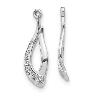 Twisted Teardrop Diamond Earring Jackets 10k White Gold EJM5336-004-1WA, MPN: EJM5336-004-1WA,