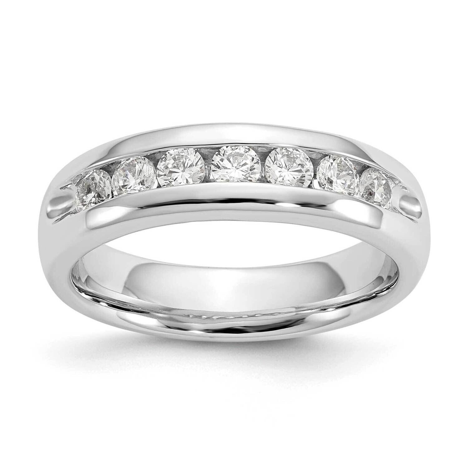 7-Stone Holds 7-2.7mm Round Channel Band Ring Mounting 14k White Gold RM3304B-055-WAA, MPN: RM3304B…