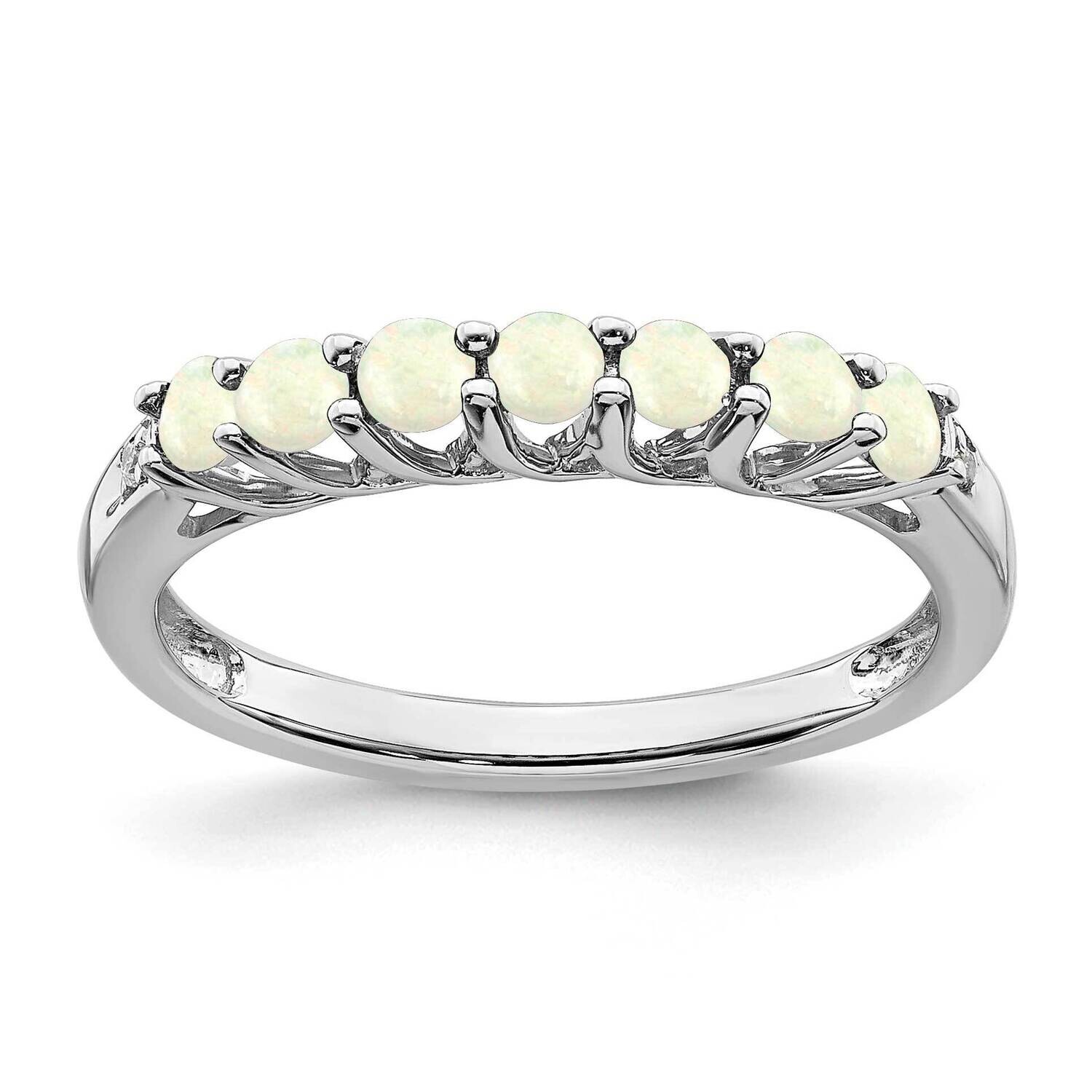 Created Opal Diamond 7-Stone Ring 10k White Gold RM7411-OI-001-1WA, MPN: RM7411-OI-001-1WA, 1911016…