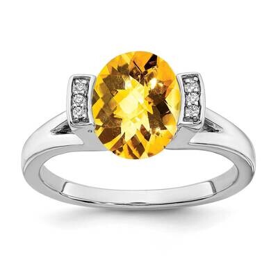 Oval Citrine Diamond Ring 14k White Gold RM7165-CI-003-WA, MPN: RM7165-CI-003-WA, 191101821356