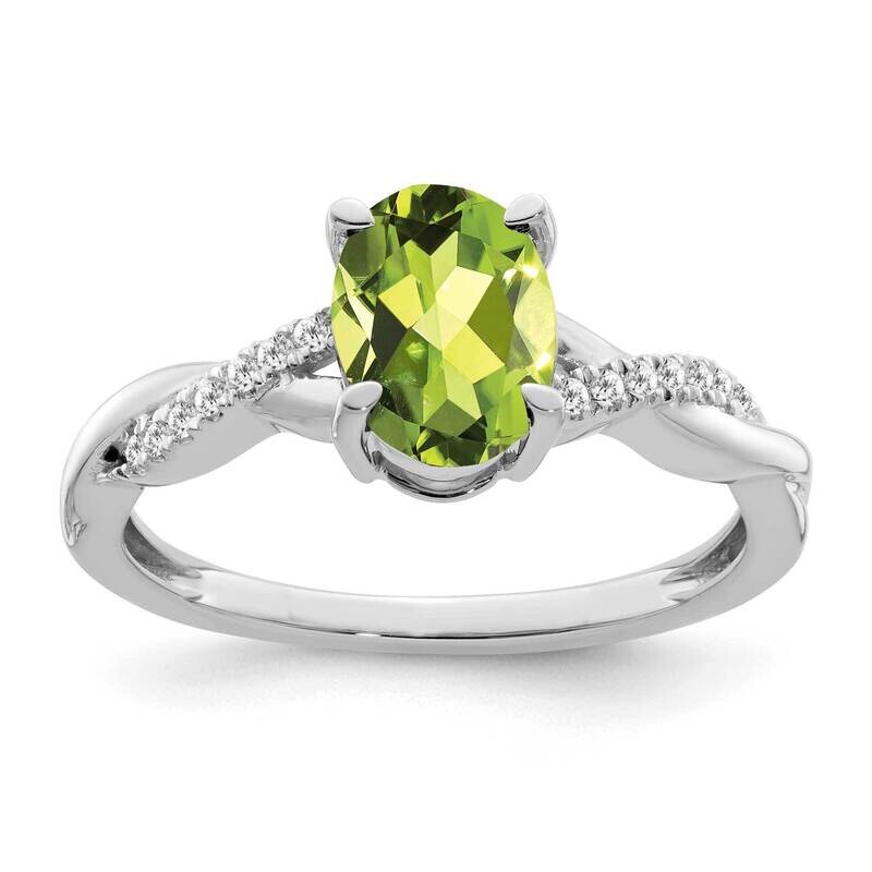 Oval Peridot Diamond Ring 14k White Gold RM4235-PE-007-WA, MPN: RM4235-PE-007-WA, 886774526614