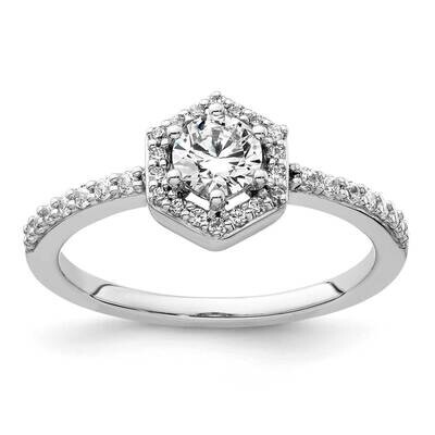 Diamond Complete Geometric Halo Eng Ring 14k White Gold RM9434E-040-CWAA, MPN: RM9434E-040-CWAA, 88…