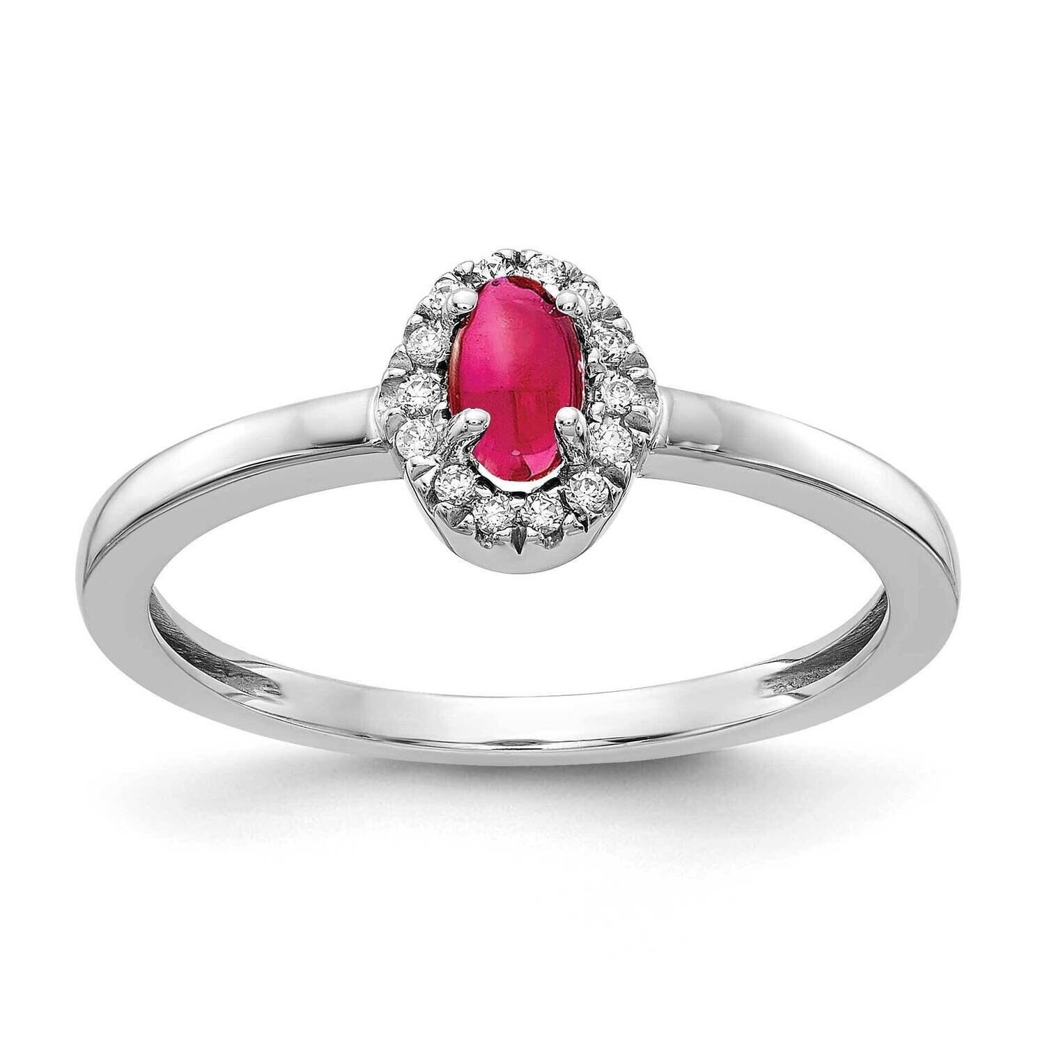 Diamond &amp; Cabochon Ruby Ring 14k White Gold RM4035-RU-025-WA, MPN: RM4035-RU-025-WA, 883957551920
