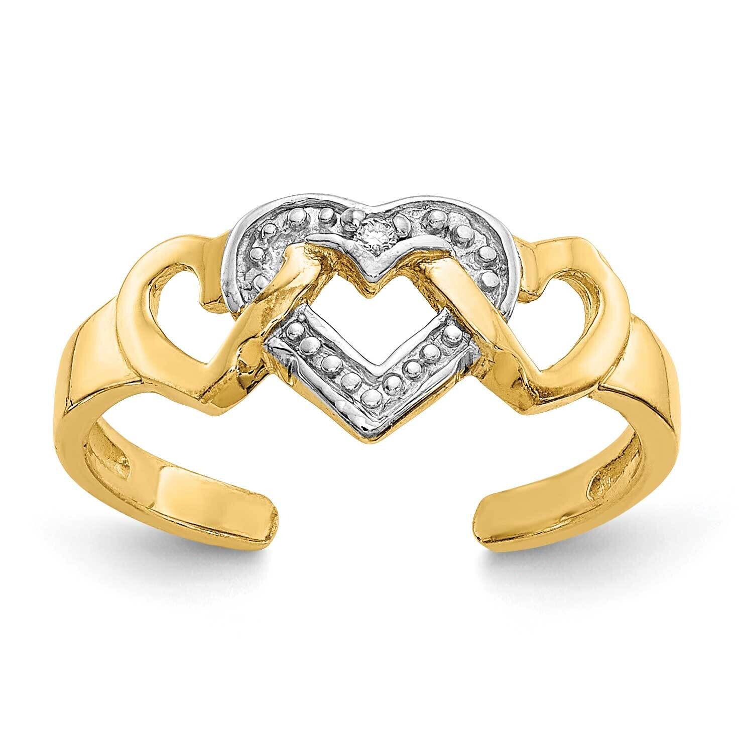 Rhodium Diamond Heart Toe Ring 10k Gold RM5651-001-1YA
