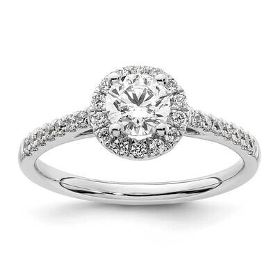 Round Halo Engagement Diamond Si1/Si2 G H I Complete Ring 14k White Gold RM2042E-050-WAA, MPN: RM20…