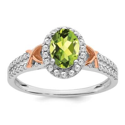 Rg Accent Peridot Diamond Halo Ring 14k White Gold RM5957-PE-025-WA, MPN: RM5957-PE-025-WA, 8867745…