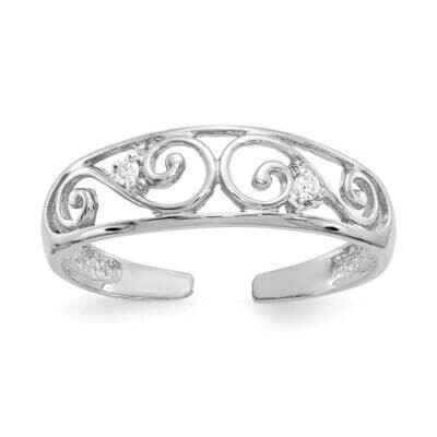 .02Ct Diamond Scroll Toe Ring 14k White Gold RM5653-002-WA, MPN: RM5653-002-WA,