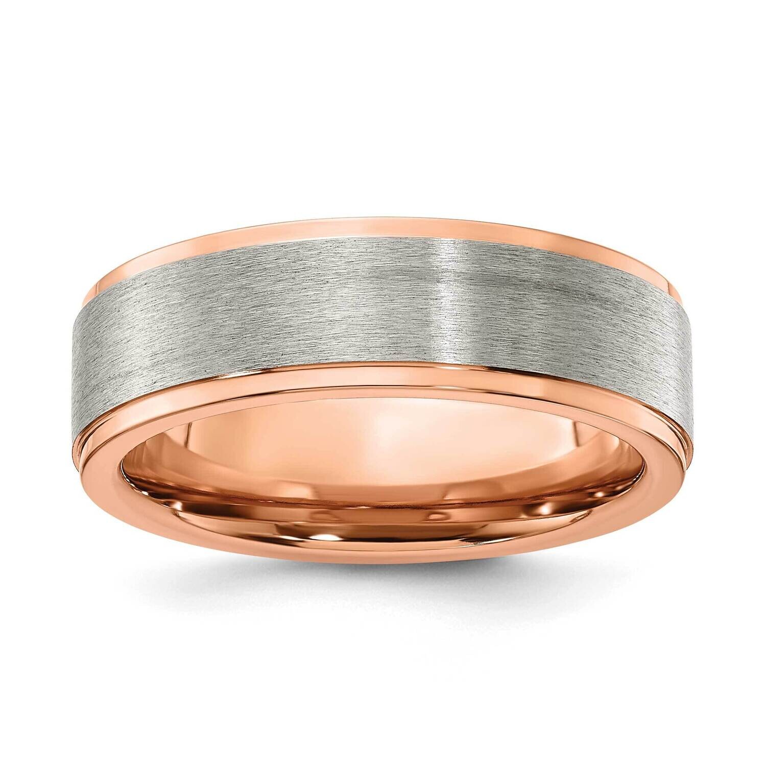 Chisel Brushed Polished Rose Ip-Plated 7mm Band Titanium TB503 by Chisel, MPN: TB503, 883957757773