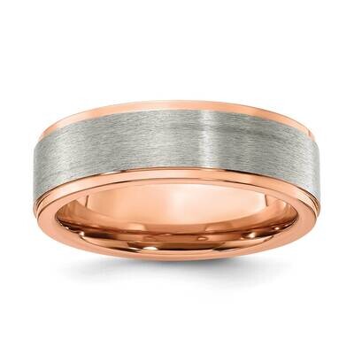 Chisel Brushed Polished Rose Ip-Plated 7mm Band Titanium TB503 by Chisel, MPN: TB503, 883957757773