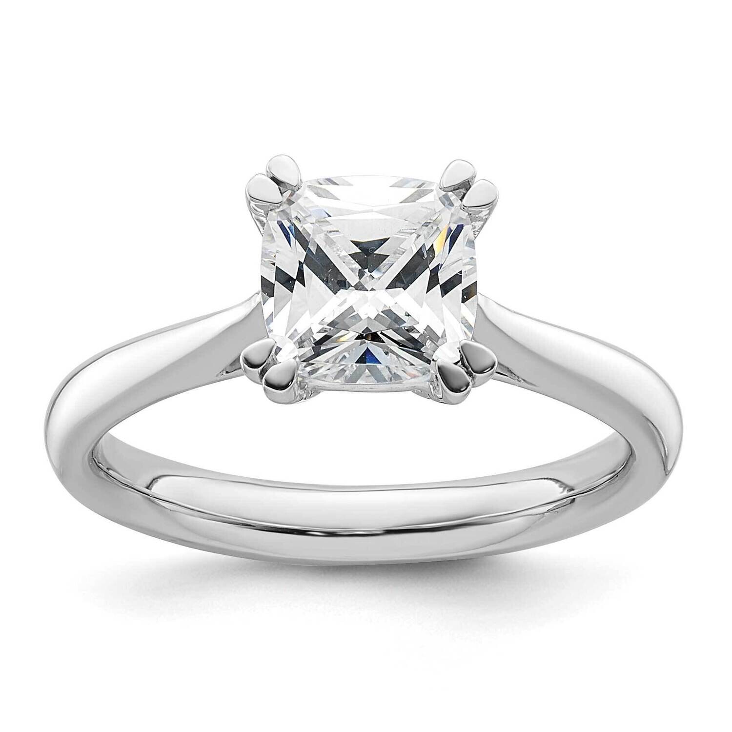 1.75 Carat 7.00mm 4-Prong Cushion-Cut Solitaire Engagement Ring Mounting 14k White Gold RM1963E-175…
