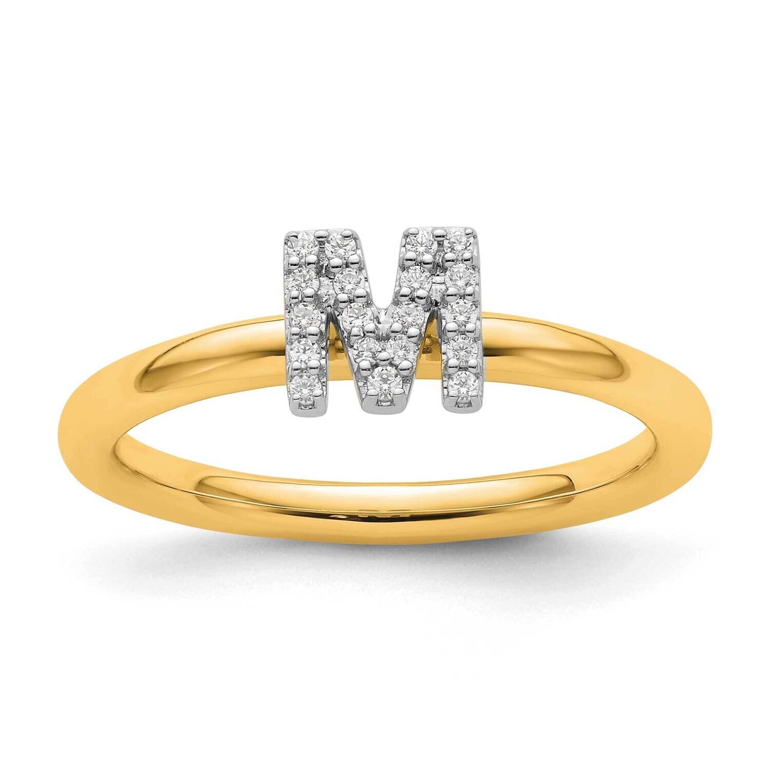 Stackable Diamond Initial M Ring 14k Gold SK2112MY, MPN: SK2112MY,
