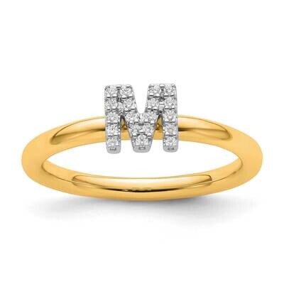 Stackable Diamond Initial M Ring 14k Gold SK2112MY, MPN: SK2112MY,