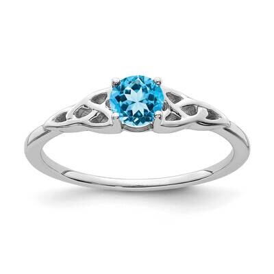 Blue Topaz Celtic Knot Ring 14k White Gold RM7396-BT-W, MPN: RM7396-BT-W,