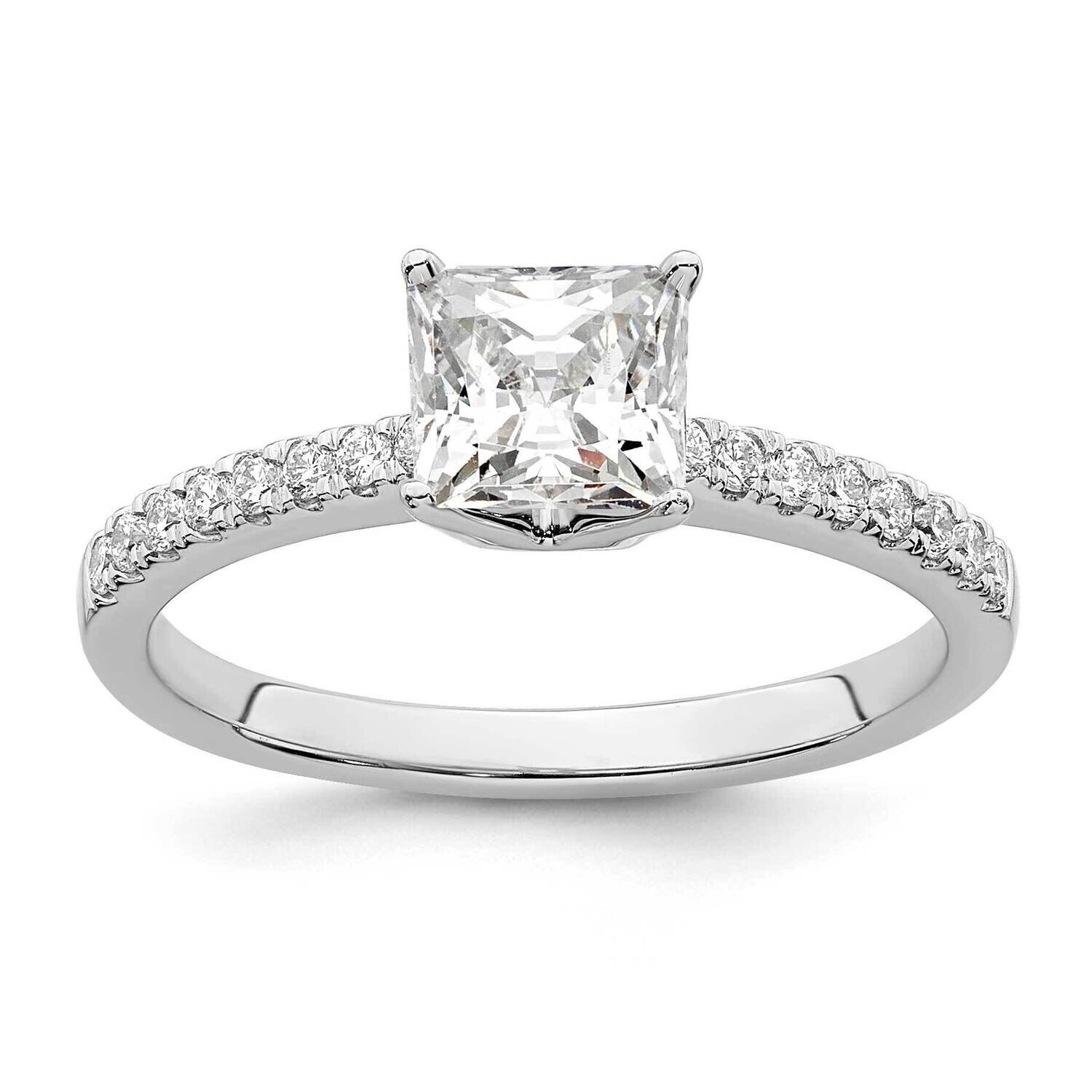 True Origin 1/6 Carat Diamond Vs/Si D E F Semi Mount Princess Engagement Ring 14k White Gold RM2636…