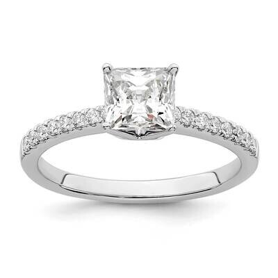 True Origin 1/6 Carat Diamond Vs/Si D E F Semi Mount Princess Engagement Ring 14k White Gold RM2636…