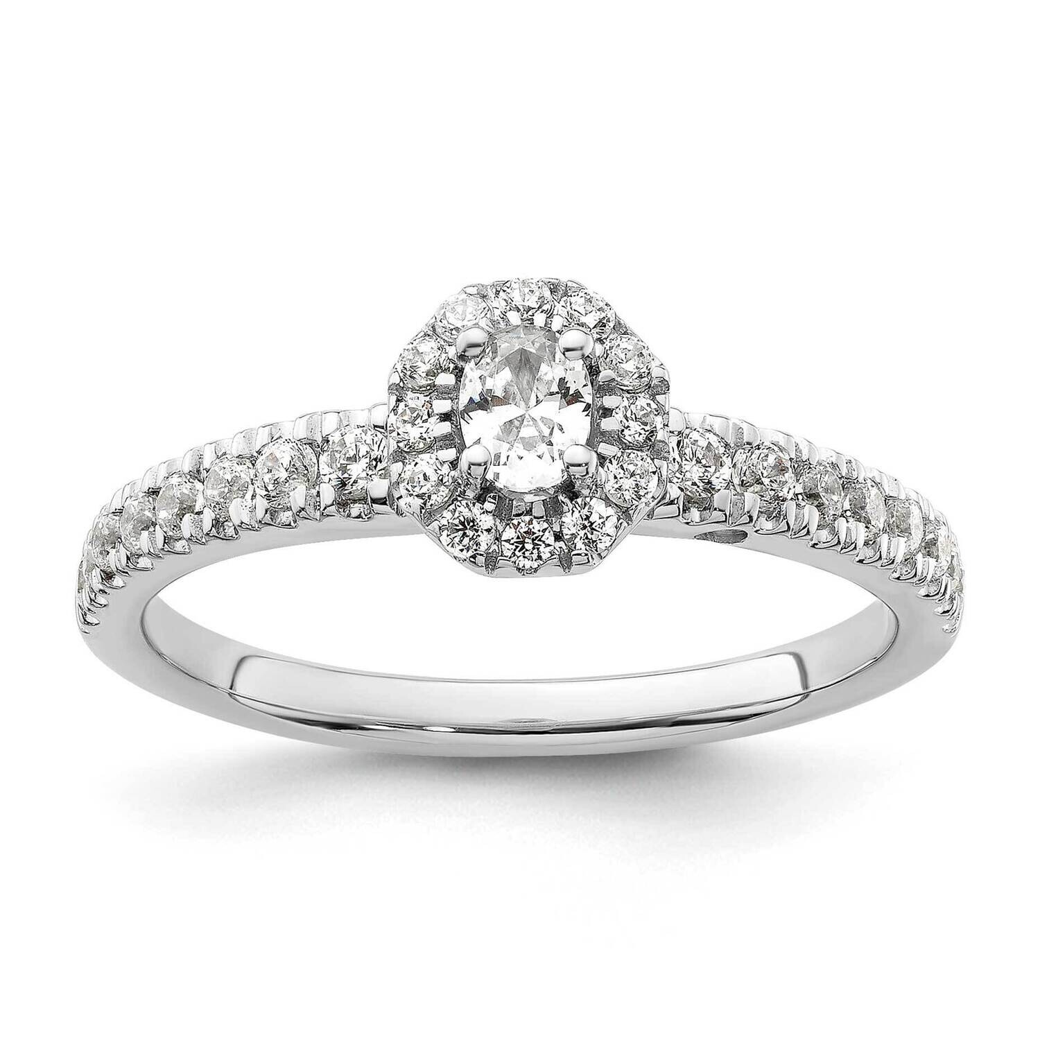 Diamond Two Promises Halo Complete Eng Ring 14k White Gold RM9213E-015-WAA, MPN: RM9213E-015-WAA, 8…
