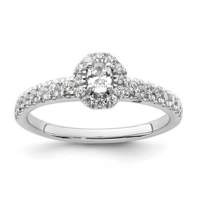Diamond Two Promises Halo Complete Eng Ring 14k White Gold RM9213E-015-WAA, MPN: RM9213E-015-WAA, 8…