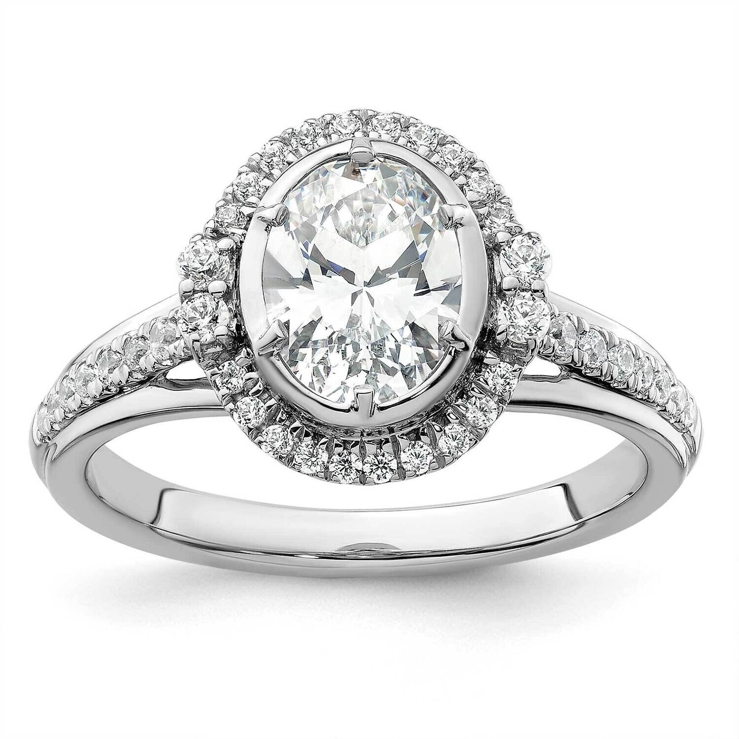 True Origin White Gold 1/3 Carat Diamond Vs/Si D E F Semi Mount Round Fancy Halo Engagement Ring RM…
