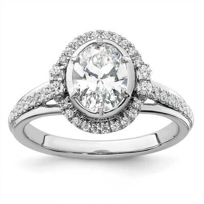 True Origin White Gold 1/3 Carat Diamond Vs/Si D E F Semi Mount Round Fancy Halo Engagement Ring RM…