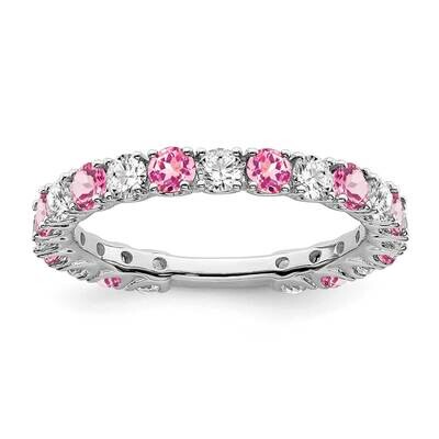 Created Pink Sapphire Diamond Band 14k White Gold RM7113-CPS-077-WA, MPN: RM7113-CPS-077-WA, 191101…