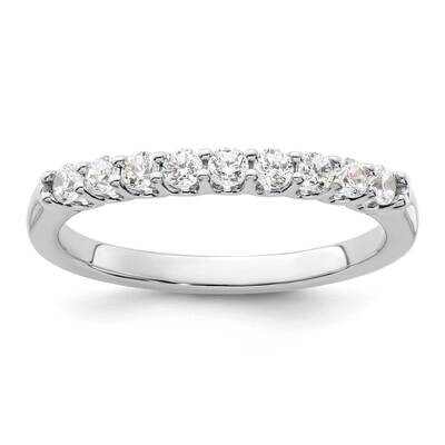 9-Stone Shared Prong Holds 9-2.1mm Round Diamond Band Ring Mounting 14k White Gold RM3190B-035-WAA,…