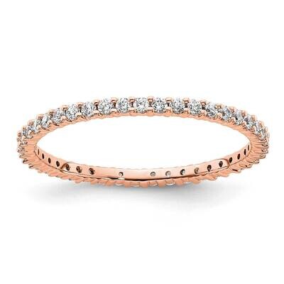 Polished Shared Prong 1/2 Carat Diamond Complete Eternity Band 14k Rose Gold ET0001-050-9R4, MPN: E…