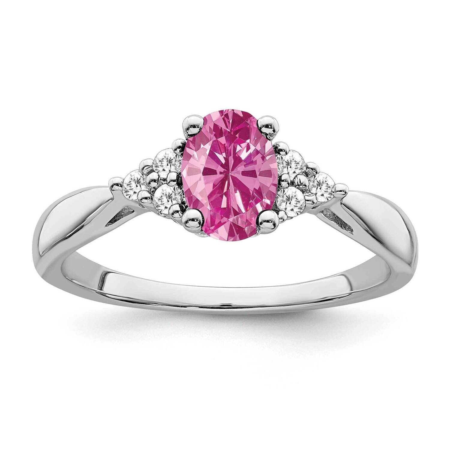 Created Pink Sapphire Diamond Ring 14k White Gold RM7118-CPS-012-WA, MPN: RM7118-CPS-012-WA, 191101…