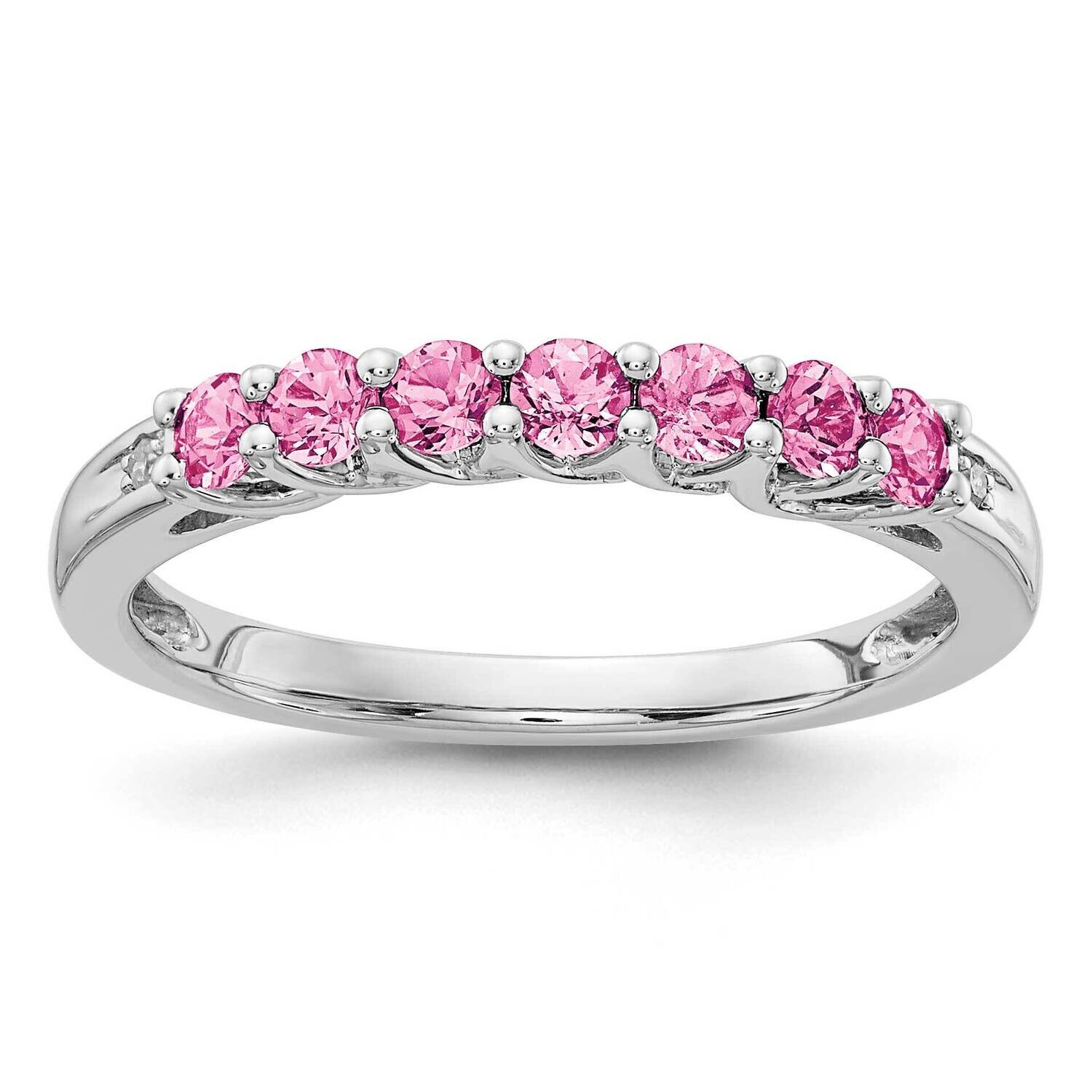 Cr Pink Sapphire &amp; Diamond Ring 10k White Gold RLS6695_CRPKSA-0WAS43, MPN: RLS6695_CRPKSA-0WAS43,