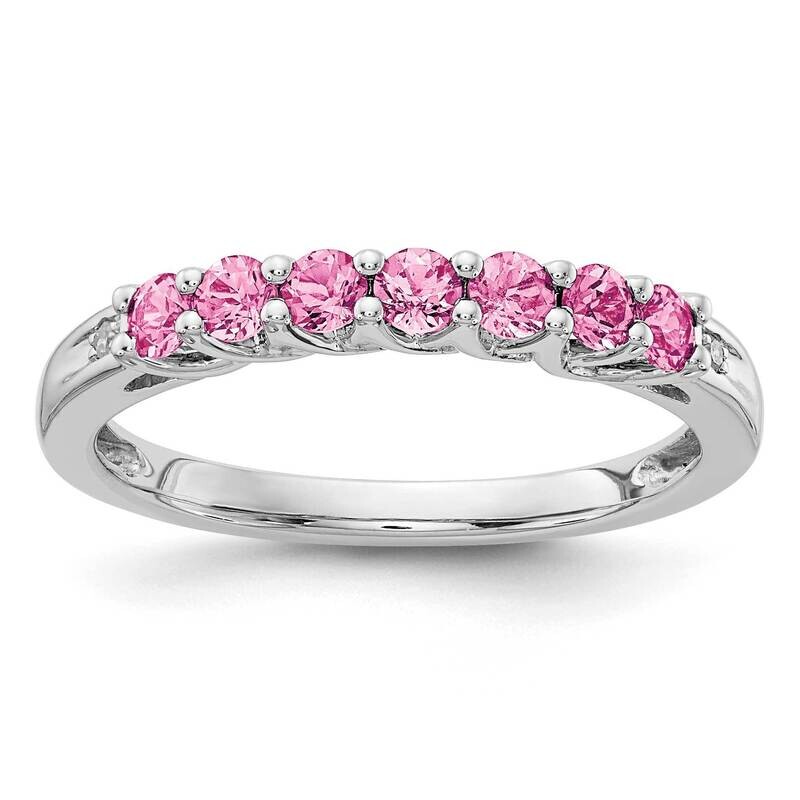 Cr Pink Sapphire & Diamond Ring 10k White Gold RLS6695_CRPKSA-0WAS43