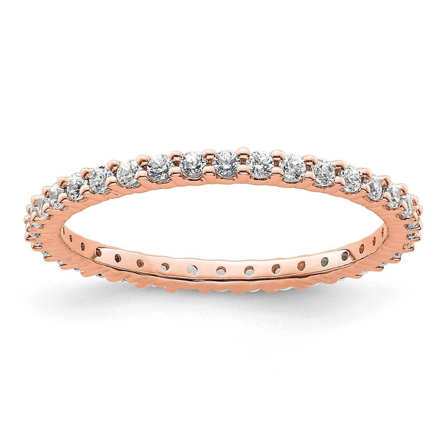 Polished Shared Prong 1/2 Carat Diamond Complete Eternity Band 14k Rose Gold ET0001-050-6R4, MPN: E…