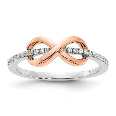 White &amp; Rose Polished Infinity Diamond Ring 10k Two-Tone Gold RM8408-012-1WRA, MPN: RM8408-012-1WRA,