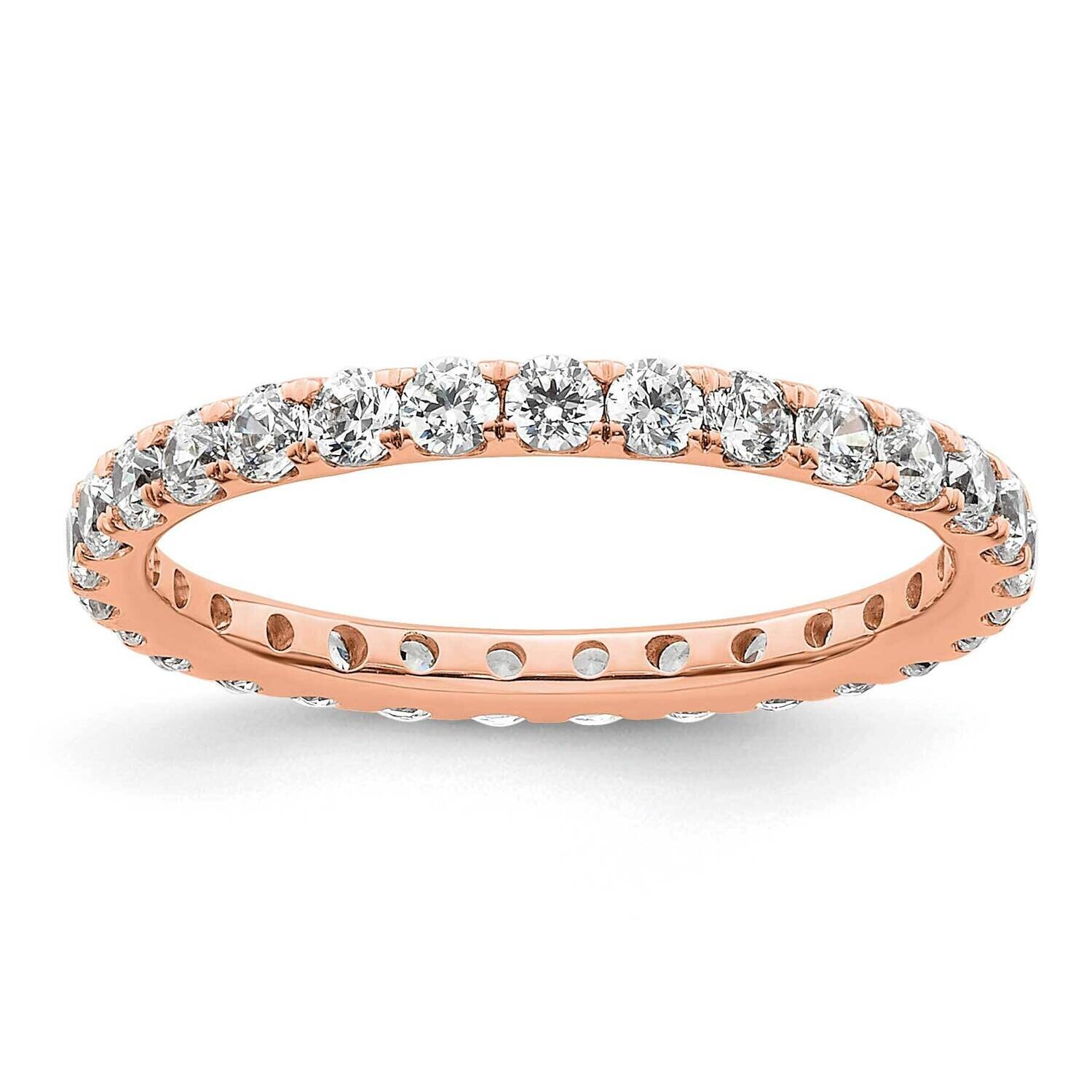 Polished U-Shared Prong 1 Carat Diamond Complete Eternity Band 14k Rose Gold ET0005-100-6R4, MPN: E…