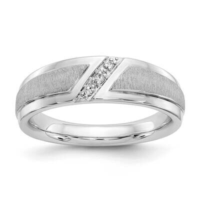 True Origin Men&#39;s 1/20 Carat Diamond Vs/Si D E F Brushed Polished Band 14k White Gold RM3540-005-WA…