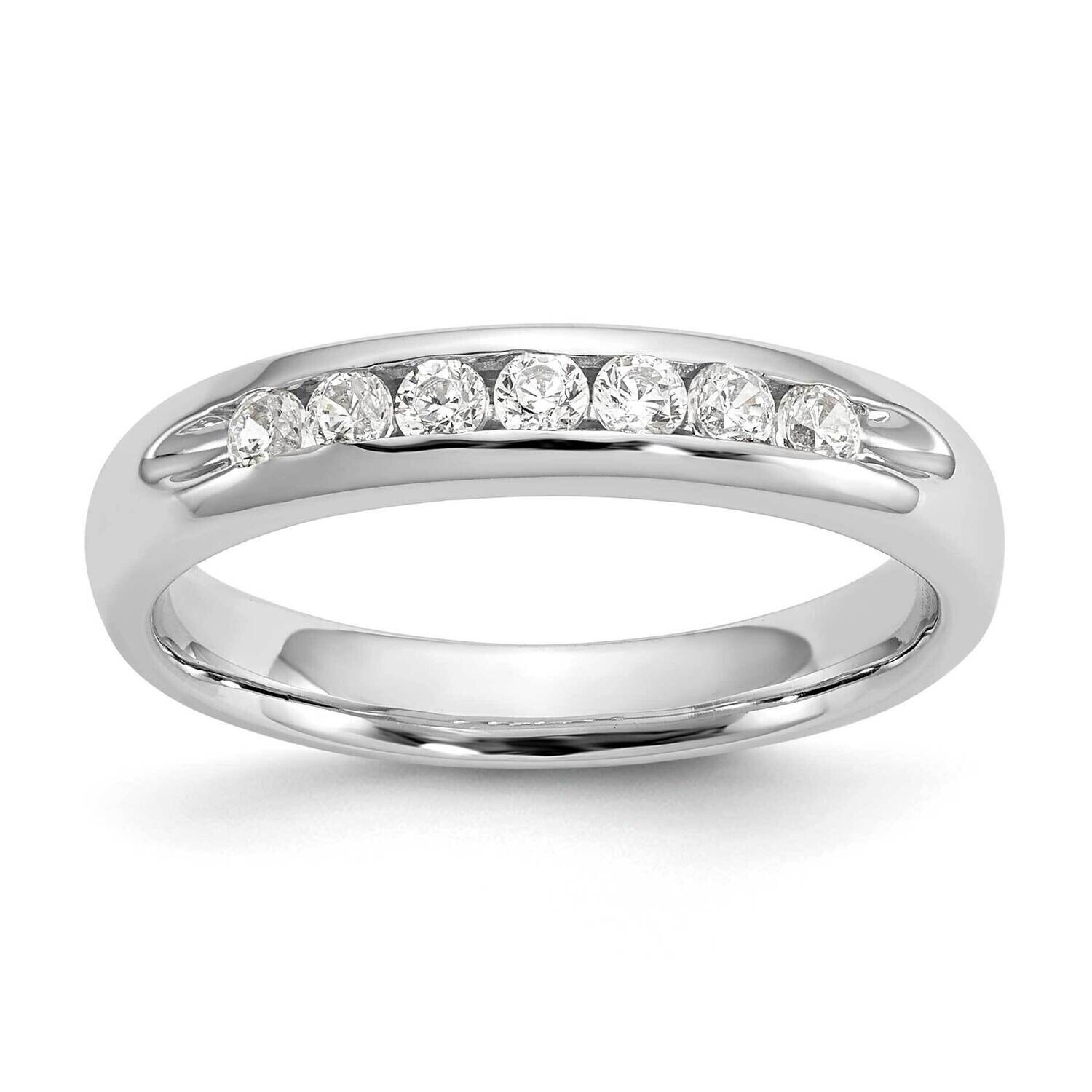 7-Stone Holds 7-2.1mm Round Channel Band Ring Mounting 14k White Gold RM3304B-027-WAA