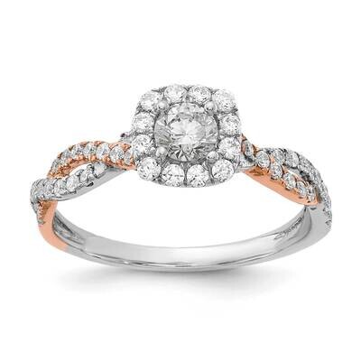 Diamond Complete Square Halo Eng Ring 14k Two-Tone Gold RM5907E-033-WRAA, MPN: RM5907E-033-WRAA, 88…