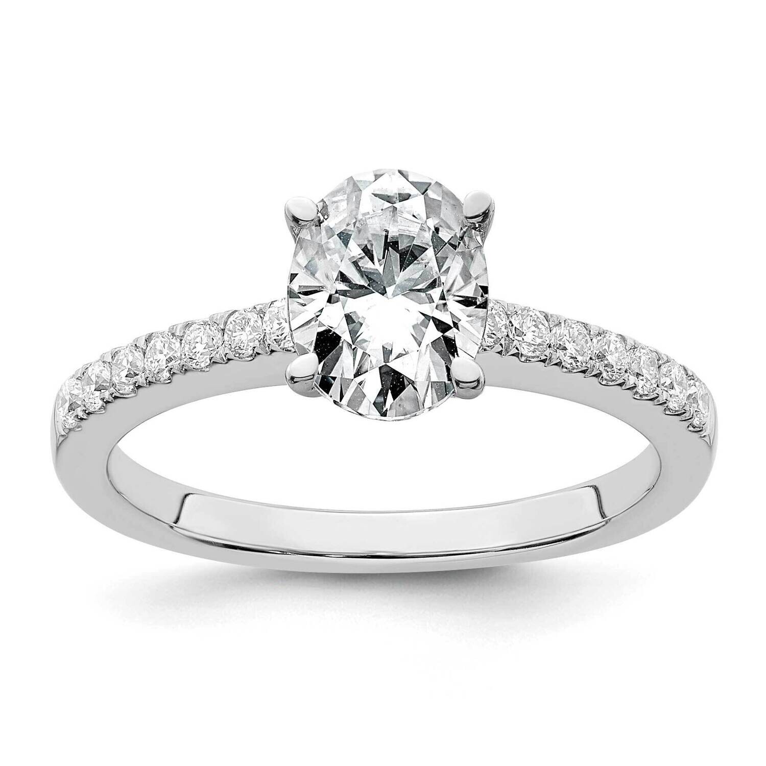 True Origin 1/4 Carat Diamond Vs/Si D E F Semi Mount Oval Engagement Ring 14k White Gold RM2635E-125-WAA