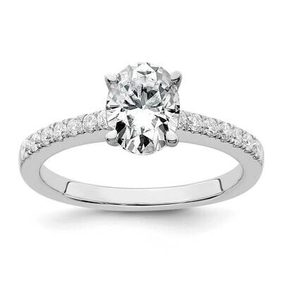 True Origin 1/4 Carat Diamond Vs/Si D E F Semi Mount Oval Engagement Ring 14k White Gold RM2635E-12…