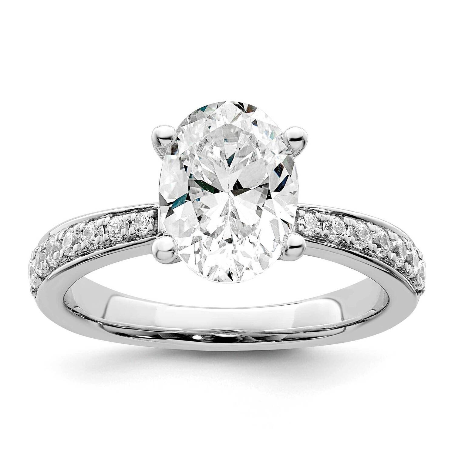 True Origin White Gold 1/3 Carat Diamond Vs/Si D E F Semi Mount Oval Engagement Ring RM8589-200-WAA…