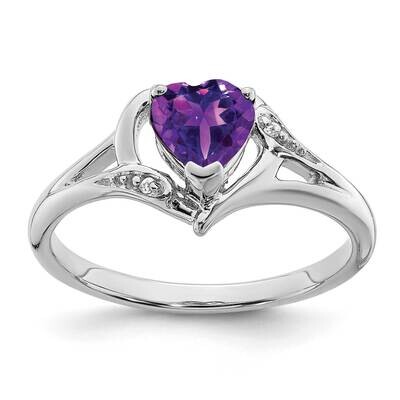 Amethyst Diamond Heart Ring 14k White Gold RM7153-AM-001-WA, MPN: RM7153-AM-001-WA, 191101818141